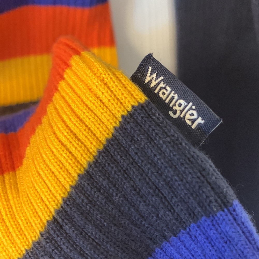 Wrangler Retro Striped Mock Neck Sweater NWT XS 70s Western - Picture 6 of 9